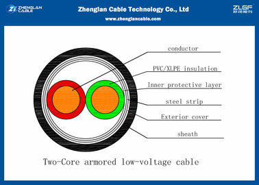 El cable de transmisión acorazado 2C del IEC 60502-1, Xlpe aisló (CU/XLPE/LSZH/STA/NYBY/N2XBY/NYRGBY/NYB2Y)
