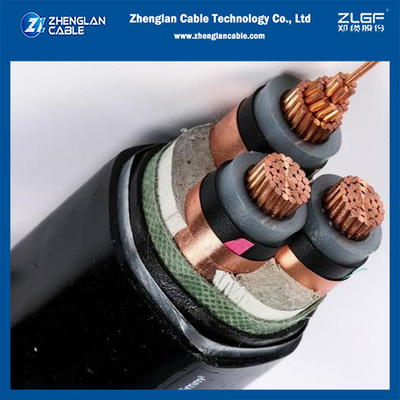 8.7/15kv Cables de alimentación N2XSBY Cu/Sc/Xlpe/Sc/Cts/Pvc/Sta/Pvc 3x120 DIN VDE 0276-620 HD 620