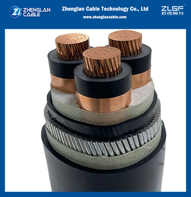 12.7/22kV XLPE Cable de voltaje medio de baja humedad sin halógenos Cable blindado de energía de banda roja Normas SANS 1339