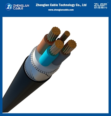 0.6/1KV 4x50mm2 CU/XLPE/PVC/SWA/PVC LV Cable de alimentación de cobre conductor de acero Armadura de alambre