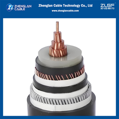 8.7/15kv Cable de alimentación de voltaje medio AWA Cable blindado 1x120/16mm2 Cu/SC/XLPE/SC/CWS/PVC/AWA/PVC IEC 60502-2