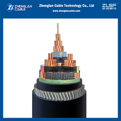 Cable de alimentación de tensión de mediano de 6/10KV Cu/SC/XLPE/SC/CTS/PVC/SWA/PVC 3x95mm2