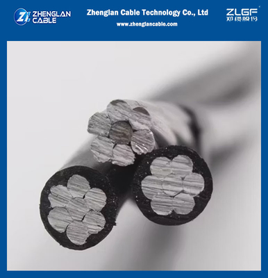 0.6/1kv Aluminio / aleación de aluminio conductor XLPE aislado 2*1/0+1/0 AAAC AWG ABC cable aéreo envuelto cable eléctrico servicio de caída triplex