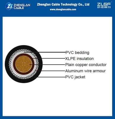 0.6/1kv CU/XLPE/PVC/AWA/PVC Cables de alimentación de baja tensión Armadura de alambre de aluminio 1x630sqmm