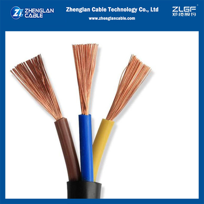 Cable flexible multicorreo de PVC aislado de PVC revestido IEC60227/BS EN 50525-2-11 3x2.5mm2 H05VV-F