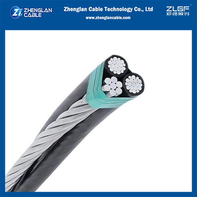 1KV cable aéreo triplex AAC/XLPE+ACSR desnudo neutro 2x1/0AWG+1/0AWG ASTM S76-474