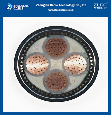 Cable de alimentación de 4 núcleos, 95mm2, conductor de CU/AL, aislamiento PVC/XLPE, tensión nominal 0.6/1kV y 1.9/3.3kV con aislamiento de PVC