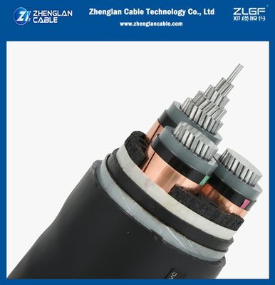 Cable de alimentación de media tensión de 3 núcleos 8.7/15kv con blindaje de cinta de cobre, armadura de cinta de acero 3x300mm2 IEC 60502-2