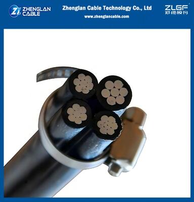 0.6/1kv Low Voltage Aerial Bundled Cable Aluminum+aluminum alloy Conductor AAC/XLPE+AAAC/XLPE ABC 3x25+54.6mm2 NFC33-209