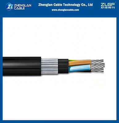 cable de transmisión acorazado del alambre de acero de aluminio de 0.6/1kv 4 bases AL/XLPE/PVC/SWA/PVC 4x25mm2 IEC60502-1