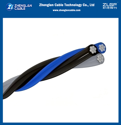 Cables de aluminio triplex 2x50+50 mm2 aislados neutros AAC/XLPE+AAC/XLPE 0.6/1kv Conductor de aluminio XLPE aislamiento NBR 8182