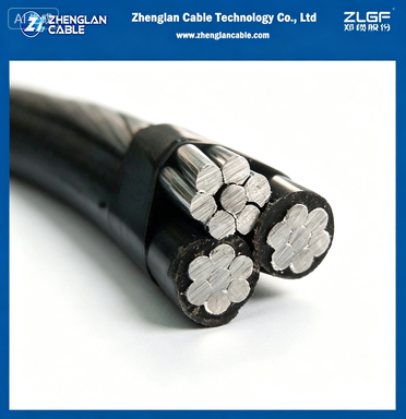 0.6/1kV Low Voltage Aluminum phase cable Alloy Aluminum Neutral cable XLPE insulation 2x4+4AWG ASTM