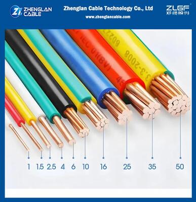 450/750v Cables eléctricos de cables de construcción Cables de cables de la casa CU/PVC 70mm2 IEC 60228