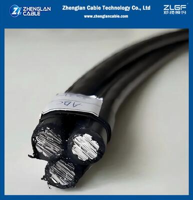 0.6/1kV Todo aislado Triplex ABC Cable 2×1/0AWG +1/0AWG ♫ AAC / XLPE + AAAC / XLPE Cable aéreo autoportante