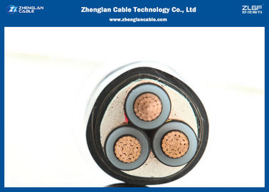 cable del Cu de los corazones 18/30KV 3, cable de transmisión del IEC 60502 milivoltio (Unarmoured) (CU/PVC/XLPE/STA/NYBY/N2XBY)
