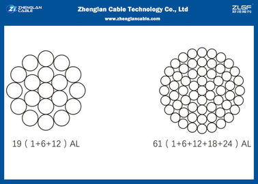 Cable de transmisión de aluminio desnudo de arriba, código del estándar del IEC 61089 del conductor de 18.4mm2 AAAC: 16-1250