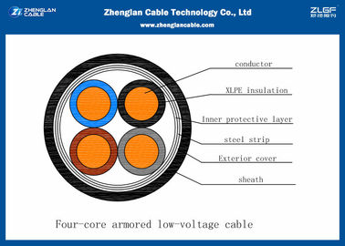 Área nominal: cable de transmisión resistente al fuego de 4*4~4*500mm2 LV, cable acorazado de 4 corazones (CU/PVC/LSZH/STA/NYBY/N2XBY/NYRGBY)