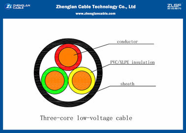 Sección nominal: cable de transmisión del ² 0.6/1KV LV 3C de 3*1.5~3*400m m (Unamoured, PVC forró el cable (CU/PVC/LSZH/NYY/N2XY/NY2Y)