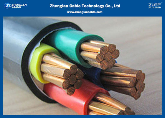 cable de transmisión resistente al fuego Unarmored del Pvc de Xlpe del Cu de la base 0.6/1kv 4