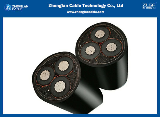 6.35/11kv cable de transmisión acorazado acorazado de aluminio tripolar del cable 3x70mm2 IEC60502-2