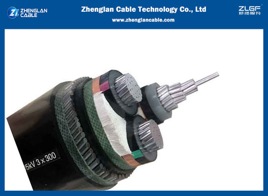 cable de transmisión subterráneo del cable de aluminio acorazado de la SWA 8.7-15kv 3x150mm2 BS 6622/BS 7835