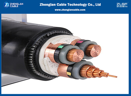 El cable de transmisión acorazado de AL/CU 3C XLPE aisló 3.6KV forrado PVC - metro 35KV