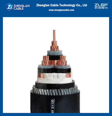 XLPE/Al de los corazones del cable de transmisión de la chaqueta de LZSH tres/conductor acorazados aislados PVC del Cu