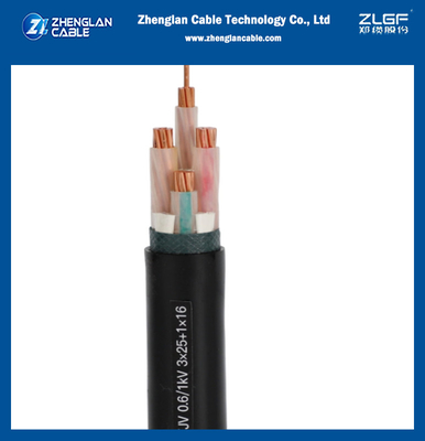 Bajo Cu multifilar AL Conductor del cable de transmisión de la tensión de NA2XRY 0.6/1KV 3x25sqmm+1x16sqmm
