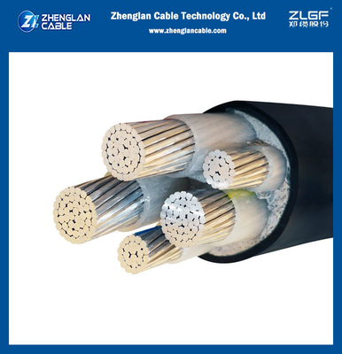 1kv base BS8573 del cable de transmisión de la baja tensión del cable de transmisión del PVC del AL XLPE 3+2